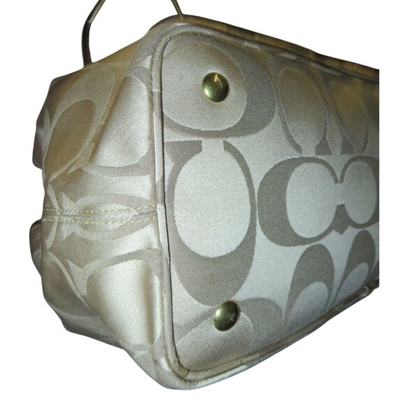 Coach 2011 Signature C Floral Applique Frame Kisslock Frame Bag Carryall Satchel - Picture 12 of 16